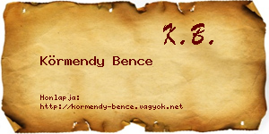 Körmendy Bence névjegykártya