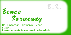 bence kormendy business card